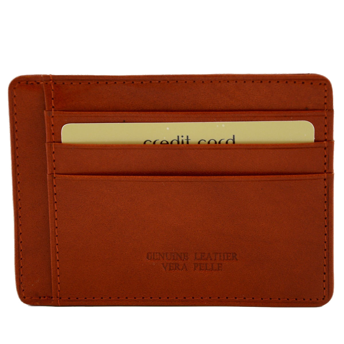 Porta Carte di Credito in Vera Pelle Scomparti Renno