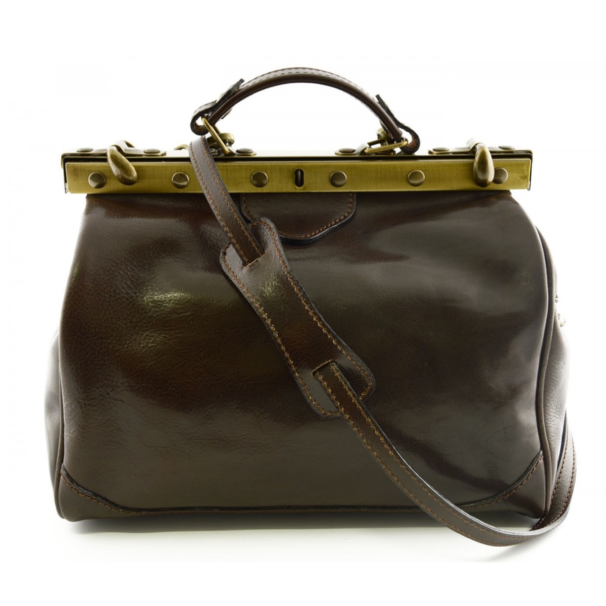 Borsa da Medico Dottore in Vera Pelle Marrone con tracolla - Fenice | eBay