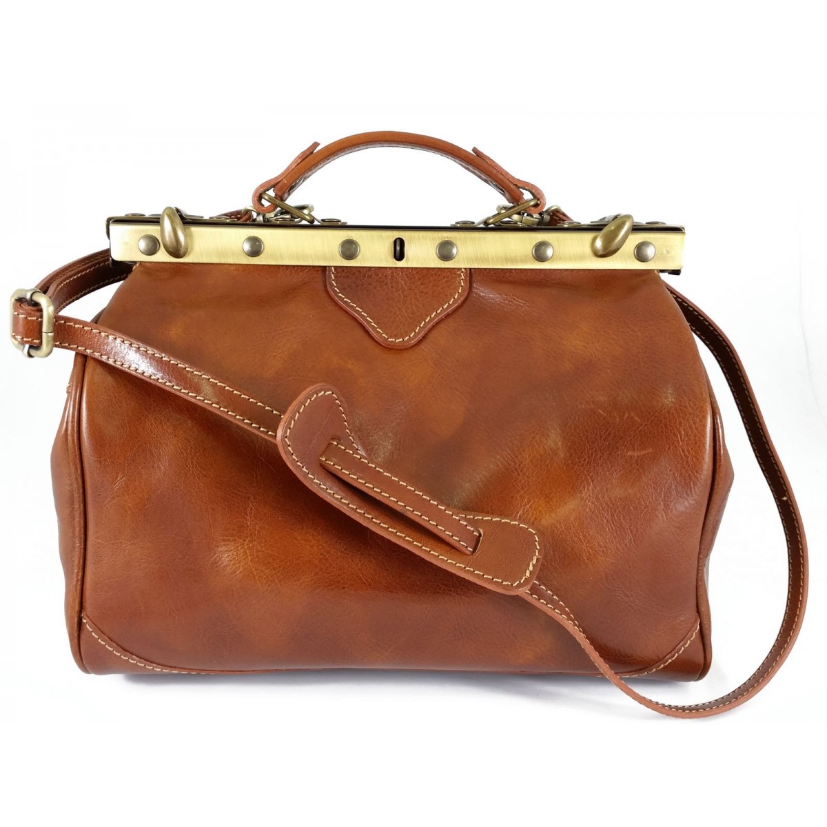 Borsa da Medico Dottore in Vera Pelle Marrone con tracolla - Fenice | eBay
