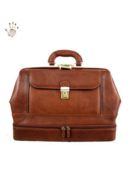 Leather Doctor Bag, Bottom Compartment and Front Pocket - House