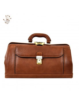 Leather Doctor Bag, 1 Compartment and Front Pocket - Yook
