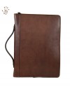 Genuine Leather A4 Documents Folder with Binder and Handle - Luis