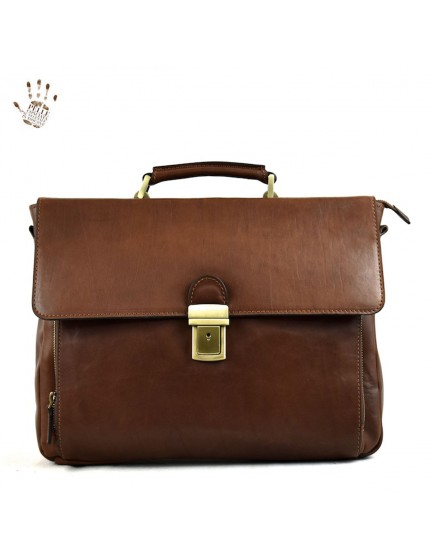 Vegetable Tanned Leather Briefcase - Howard