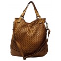 Genuine Leather Shopper Bag with Braiding - Lorea