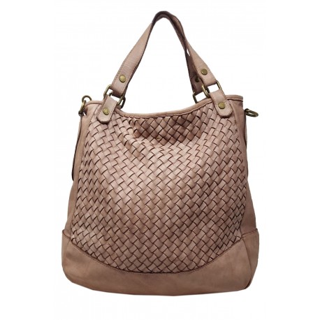 Borsa Shopper in Vera Pelle con Intreccio - Lorea