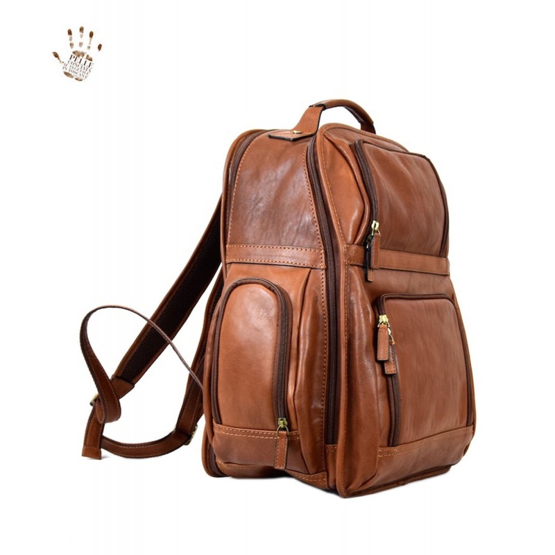 Vegetable Tanned Small Leather Backpack Brown/vt: 20-207