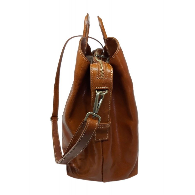 DLB - Genuine Leather Handbag with Shoulder Strap - Rebekka