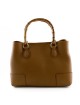 Borsa per Donna a Mano con manici in legno lucidato e nappa in pelle - Tassey