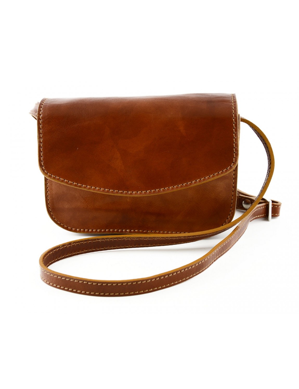 Mini Woman Crossbody Bag in Genuine Leather with 3 compartments - Eliana