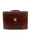 Genuine Leather Professional Briefcase 3 compartments and 2 pockets - Wala