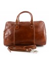 Bolso de Viaje en piel verdadera con dos compartimentos y bandolera - Ferdj