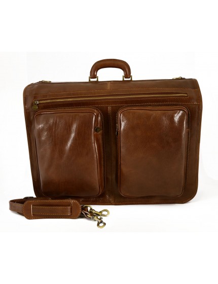 Leather Garment Bag - 2 Hangers - Ebisu