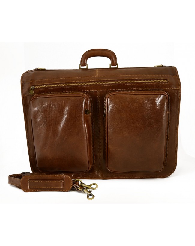 Leather Garment Bag - 2 Hangers - Ebisu