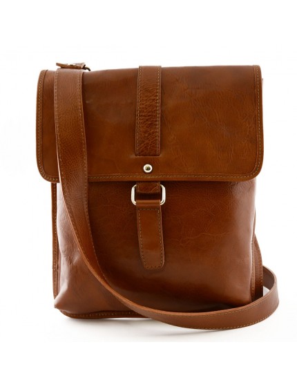 Genuine Leather Man Bag, Magnetic Closure - Tolom