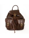 Sac à Dos en Cuir Véritable, 2 Poches Frontales - Alan
