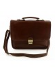 Genuine Leather Business Briefcase with 2 Compartments - Niwa