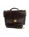 Leather Briefcase 2 Compartments - Okido