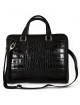 Cartable en Cuir Véritable pour Femme Imprimée Façon Crocodile - Gaiaco
