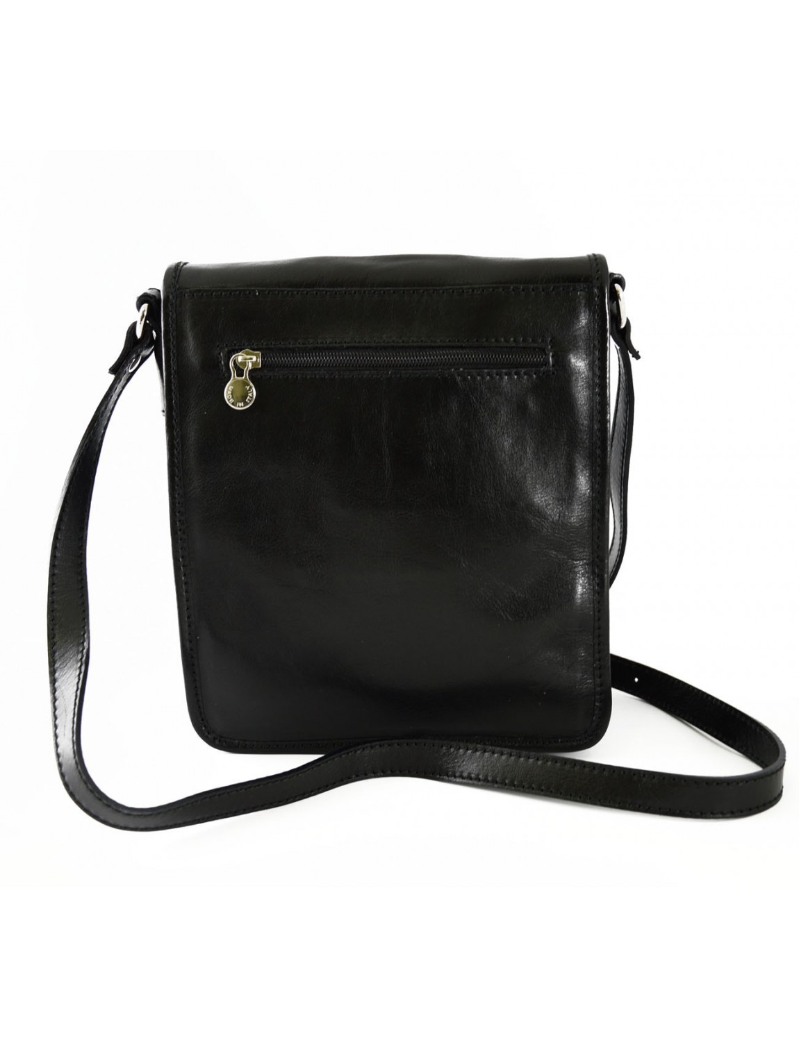 Genuine Leather Crossbody Bag 2 Compartments and Adjustable Shoulder Strap - Ronan