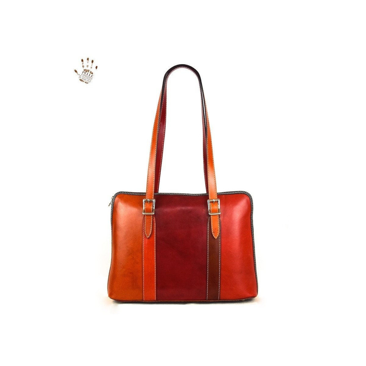 Borsa a Spalla Donna in Vera Pelle con Scomparti Interni