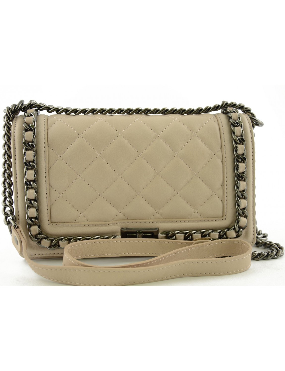 leather quilted handbags with chain strap