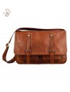 Messenger in Pelle Conciata al Vegetale con Tasche Frontali - Harrison