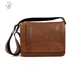 Bolso Messenger en Piel de Curtido Vegetal con 2 Compartimentos - Ringo