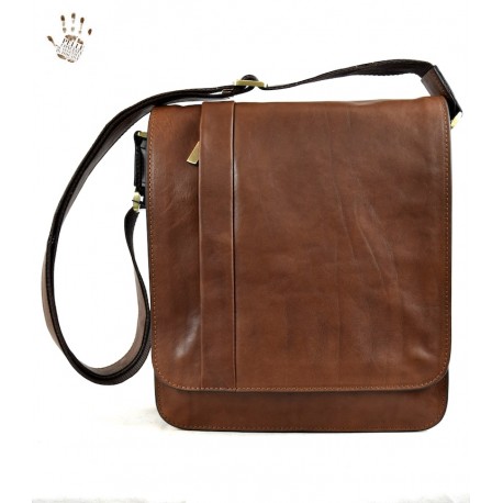 Vegetable Tanned Leather Crossbody Man Bag - Jerry
