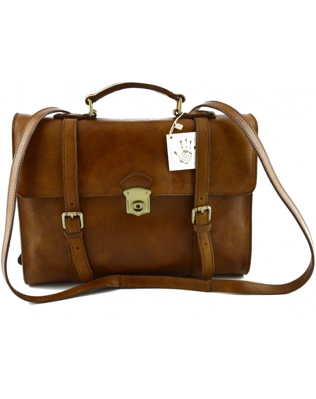 Vegetable Tanned Leather Business Bag - Lala