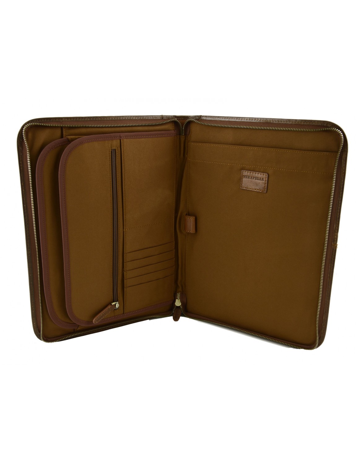 Genuine Leather A4 Documents Folder with Compartments - Kostantin