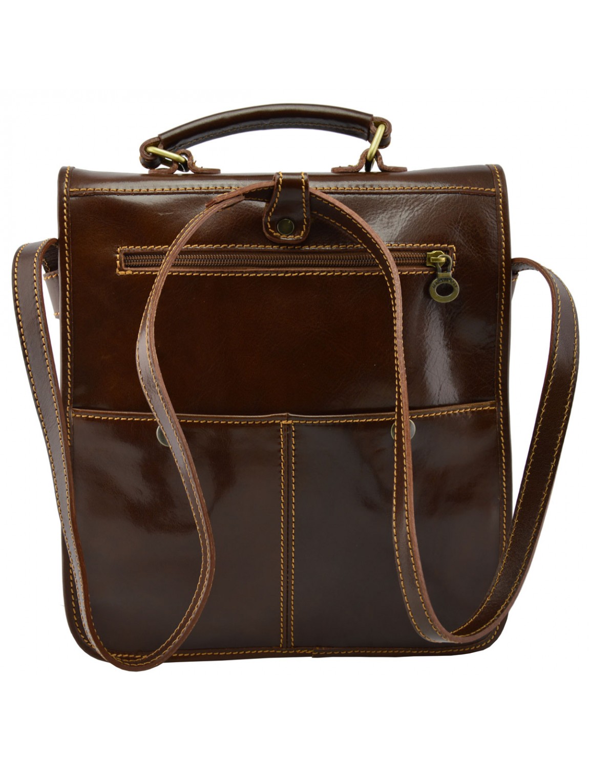 Genuine Leather Backpack and Shoulder Bag - Lude