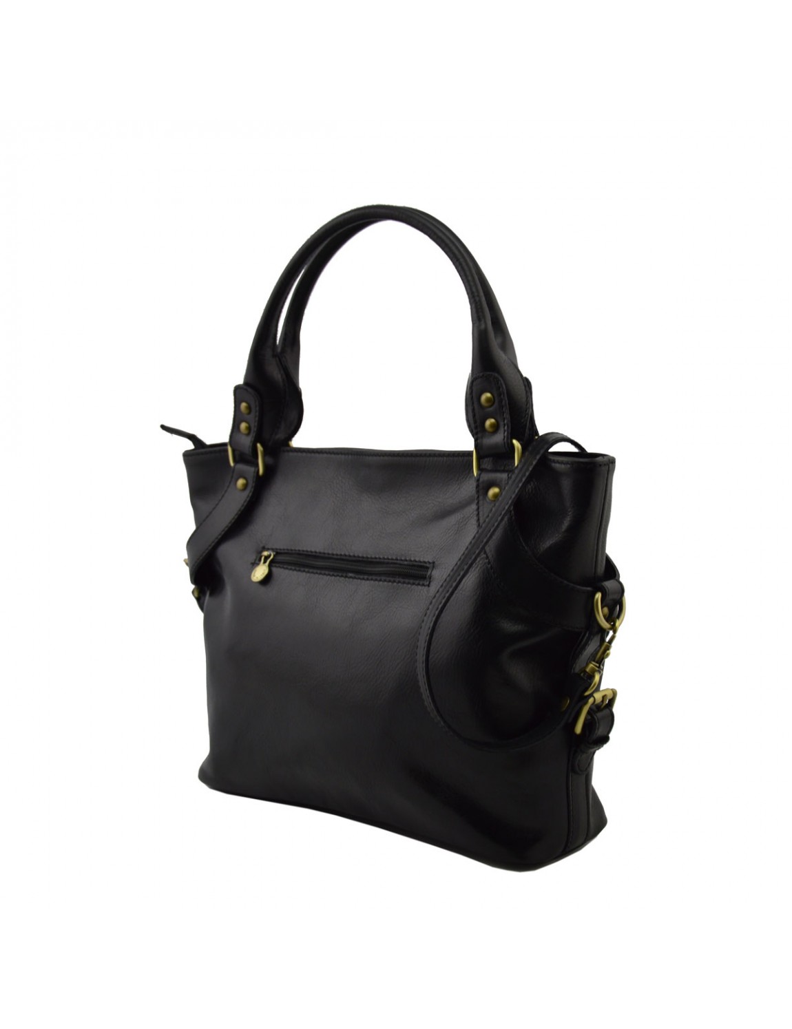 Nuovedive Black Italian Leather Handbag Shoulder Bag Crossbody Bag  Adjustable Strap Ruched Soft Genuine Leather Purse Made in Italy