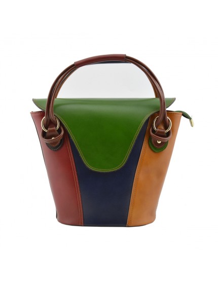 Borsa a Mano in Vera Pelle Multicolor - Nania