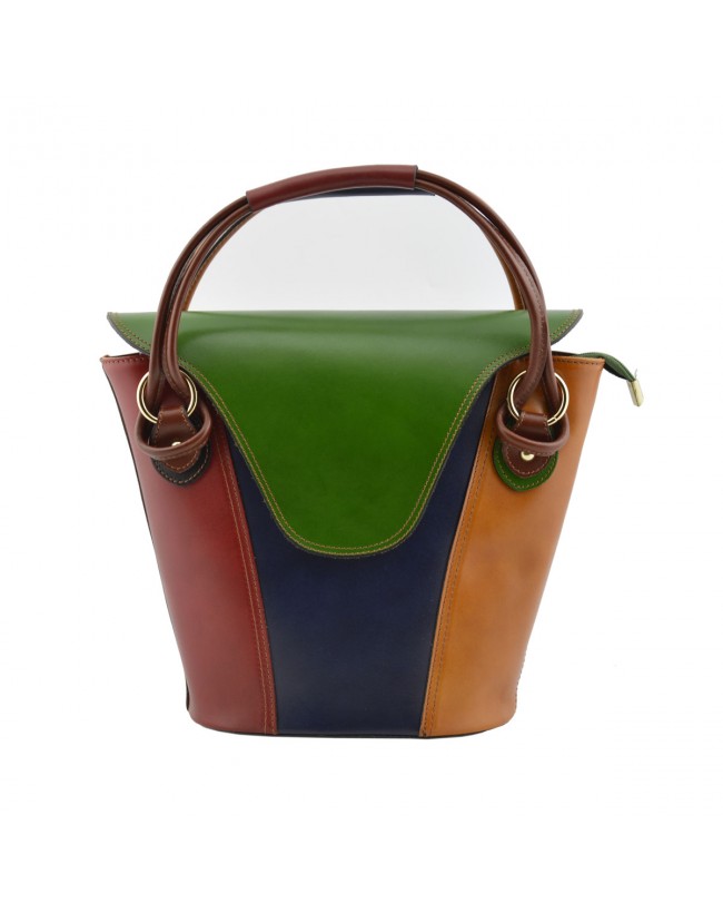 Borsa a Mano in Vera Pelle Multicolor - Nania